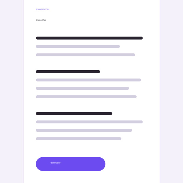 Resume Editions Checkout Test